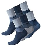 6 Paar Herren Kurzsocken, Quarter Socks ohne Gummibund, Jeansblue, Gr. 43-46