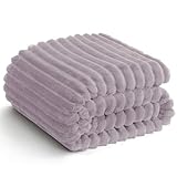 WAVVE Kuscheldecke 230x270 cm, Fleecedecke, Sofadecke, Couchdecke, Weiche Flanell Wohndecke für Zimmer Deko, Sofaüberwurf, Wohn- & Kuscheldecken, XXL große Decke, Grauviolett