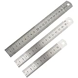 SULIUDAJI Edelstahl Lineale 10cm, 15cm, 20cm - Metall - Minimalist - Präzisionsherrscher für Engineering, Lehre und Büro