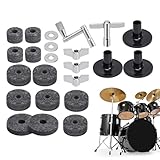 Trommel Filzpolster, Drum Filz Waschmaschine,Musikinstrumente Accessoires empfundene Waschmaschine Set | Verbesserung der Klangqualität, reduzieren
