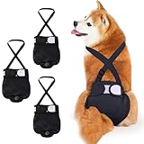 Duscdesp 3 Stück Wiederverwendbare Hundewindeln mit Abnehmbare Träger, Hochsaugfähige Läufigkeitshose Waschbare Hundehöschen Läufigkeit Höschen für Hunde Weiblich, Hunde Windeln für Hündinnen (L)