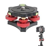 Fotga Kamerastativhebel, 15 kg Tragkraft, Nivellierfuß, Tri-Rad-Kopf, -/+ 5-Grad-Winkelverstellung mit 3/8-Zoll-16-Gewinde-Halterung für DSLR-Kamera-Stativkopf, Panorama-Kopfschiene, Schieber