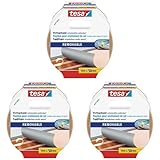 tesa Verlegeband rückstandsfrei entfernbar - Gewebeverstärktes, doppelseitiges Klebeband zum Verkleben von Teppich- und PVC-Bodenbelägen - 10 m x 50 mm, 3er Pack