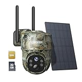 iZEEKER 4G LTE Solar Wildkamera, 2K-PTZ Wildtierkamera mit SD& SIM-Karte, 360°-Vollansicht, Live-Streaming und Remote-Telefonzugriff, No-Glow-IR, Nachtsicht, Smart Motion aktiviert, IP65 Wasserdicht