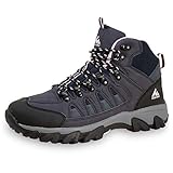 diMio Hikabu Damen Wanderstiefel Gr. 37-42 Gummisohle Outdoor Trekking Gassigehen Walking Freizeitstiefel (grau/lila, numeric_40)