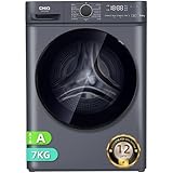 CHiQ Waschmaschine 7kg, InverterMotor, EEK A| 60x46,5x84cm, Große Tür| Eco, Speed Wash, Auto Clean, Kindersicherung|1200 U/Min, Washer Grau, CW07123863AX