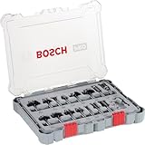 Bosch 15x PRO Fräser-Set gemischt (für Weichholz, Hartholz, Ø 13/16/13/35/25/16/32/32/27/29/19/25/8/10/16 mm, Professional Zubehör Handfräse, Kantenfräse)