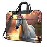 TFSW Schwarze Tasche, anmutiges Pferd im Sonnenuntergang, Reflexionen, Laptoptasche, Reiserucksack, Handgepäcktasche, farbig, 29x40cm