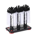 HENDI Gläserspülbürste, Standard, BarUp, mit 3 Nylonbürsten, Bodenplatte mit 4 Saugnäpfen, 190x100x(H) 180mm, Polypropylen