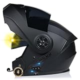 Motorradhelm Flip Up Bluetooth, Street Bike Bluetooth Headset Crash Modulare Helme