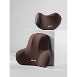 Ydxlcsyy Autositz Kopfstütze Nackenkissen,Lendenwirbelstütze Kissen,Autositz Zubehör,für Lexus ES VII 300h Hybrid,B-Coffee headrest Lumbar Support Set