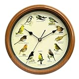 Fenteer Vogel-Wanduhr, Vogeluhr mit Ton, die zu jeder Stunde singt, dekorative Uhr, Hängeuhr, Dekor für Zuhause, Wohnzimmer, Dekoration