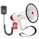 Pyle Megaphon mit Sirene, Signalhorn– Siren Megaphone– Megafon mit Aufnahmefunktion & Aufladbare Batterie, Handsirene als Polizei Sirene, Fußball Hupe Tröten zum Anfeuern, Megafon Kinder & Erwachsene