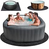 203,2 x 203,2 cm runde Whirlpool-Matte, extra große aufblasbare Whirlpool-Pad für drinnen und draußen, wasserdichte, rutschfeste Unterseite, saugfähige Bodenschutzmatte für Whirlpool, Whirlpool, Deck