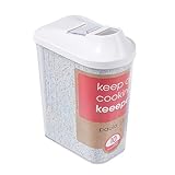 keeeper Schüttdose für Trockenvorräte, Stufenlos verstellbarer Dosierdeckel, BPA-freier Kunststoff, 1,5 l, 11,5 x 7 x 21 cm, Paola, Weiß