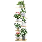 MINENICE Pflanzenständer mit 6 Etagen Blumenständer 106cm Hoch Pflanzenständer Metall Innen Außen Multifunktional Pflanzenregal Blumenregal für Balkon Terrasse Garten Deko