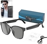 WHYIOFC Wireless Smart Sonnenbrille, AI Glasses,Intelligente Brille Blueto-oth Sonnenbrille, Polarisierte Gläser, Echtzeit-Übersetzung in 75 Sprachen, Freisprechanrufe (Schwarz)