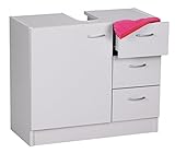 Wohnling Bad Waschbecken Unterschrank 54 x 63 x 30 cm 1 Tür, 3 Schubladen, weiß