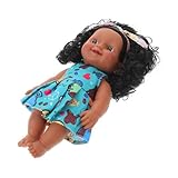 Parliky Realistische Puppe mit Lockigem Haar Bewegliche Arme und Beine Weiches Vinyl Lebensechte Simulation Handliche für Puppenspiel und Sammeln Geeignet für Sammler Zufällige Farbe