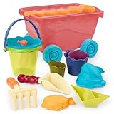 B. toys - Wavy-Wagon - Rot - Bollerwagen & Strandspielzeug - 10 Sandspielzeug - Strand Spielset - Sommerspielzeug für Kleinkinder, Kinder - 18 Monate +