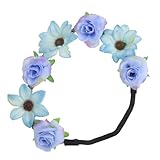 OSALADI Blaues Rosenstirnband Blumenhaarkranz Haarschmuck für Hochzeiten Festivals Fotoshootings Fest Sitzendes Haarband mit Langlebiger Textur
