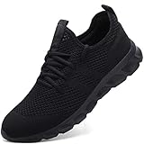 Damyuan Herren Laufschuhe Turnschuhe Sportschuhe Running Sneaker Freizeit Straßenlaufschuhe Fashion Leichtgewichts Atmungsaktiv Walkingschuhe Outdoor Fitness Jogging Sportsschuhe Schwarz 42 EU