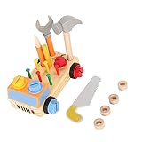 Pssopp Pädagogische Montessori -Autoschraubendreher -Set, Multi Funktionales Kleinkind Lernspielzeug, Ergonomisches Design mit Simulationsnägeln und Nüssen, Feine Verarbeitung für die Sicherheit von