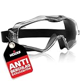 NoCry Schutzbrille für Brillenträger - Arbeitsschutzbrille kratzfest und beschlagfrei mit durchsichtigen Panorama Gläsern, ANSI Z87.1 zertifizierte Sicherheitsbrille