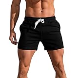 Sport-Shorts für Herren, elastische Taille, Laufshorts, Kordelzug, Stretch, Fitness-Shorts, schmale Passform, Muskeln, Bodybuilding, Training, kurz, einfarbig, Activewear-Hose, leichte Sommerhose