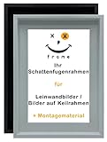 SteTas Schattenfugenrahmen Basic | Farbe: Weiß | Für Bildgröße: 9x13 cm | Keilrahmen-bilder und Leinwände | Der Canvas-Rahmen | Happy Frame