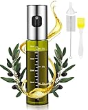 MRUN BONE Ölsprüher für Speiseöl, UV- Schutz Sprühflasche Öl, Glas Öl Zerstäuber Küche Ölsprühflasche Heißluftfritteuse,Oil Sprayer mit Skala & Trichter, Ölspray für ÖI & Essig 100% BPA frei