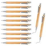 RUCUDIM Kugelschreiber 12 Pcs Kugelschreiber Hochwertig Ergonomischer Bambus Kugelschreiber, Holz Kugelschreiber für Schreiben Journaling Schule Bürobedarf Abschlussgeschenk