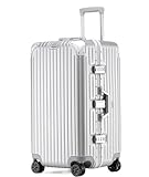GOOPEEG Rollkoffer Hartschale Mit Aluminiumrahmen, Spinnerrädern, TSA-Schloss, Handgepäck Mit Hoher Kapazität Zeitloser(C,26in)