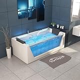 Tronitechnik® Whirlpool Badewanne KOS 2 179cm x 85cm für 1-2 Personen mit Heizung, Hydromassage, Bachlauf und LED Farblichtherapie