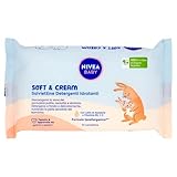NIVEA Baby, feuchtigkeitsspendende Reinigungstücher Soft & Creme, 57 Stück, für saubere, trockene und hydratisierte Haut, Babytücher mit Mandelmilch und Vitaminen B5, C & E