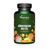 Bio Kürbiskernöl Kapseln | Premium: Kürbiskernöl kaltgepresst | Keine Gelatine | 45% Linolsäure (Omega 6) | Laborgeprüft | Vegan - Ohne Zusatzstoffe | Deutsche Produktion von Vegavero