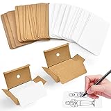 THATSRAD 200 Stück Blanko Papier Karten Papierkarten Blanko Spielkarten Weiß Kraftpapier Karten 180g/m² Karten zum Beschriften 9x5cm braun kärtchen aus karton Memory Karten Blanko für Nachrichten