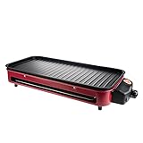 Tischgrill | Elektrogrill | elektischer Tischgrill | Mit Grillrost und Grillplatte | Mit Abtropfschale | 1500 Watt | 42x20 cm Grillfläche