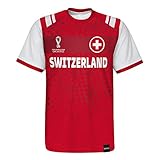 FIFA Herren Offizielle Wm 2022 Classic Short Sleeve-Schweiz T-Shirt, Rot/Weiß, XXL