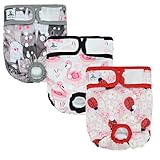 UFO PET Wiederverwendbare Hunde Windeln Weiblich, Läufigkeitshose für Hündinnen XS (3 Stück), Hochsaugfähige Hundewindeln für Hündinnen mit Starkem und Flexiblem Verschluss - Rosa Blume