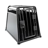 MaxxPet Hundebox Auto Faltbar - 1 Tür - Transportbox Katze & Hund - Hundetransportbox Auto - Hundetragetasche - Reise & Transport für Hunde - Aluminium Pro - 56x81x64 cm