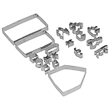 Ausstechen von Keksen, Teig, Pfannkuchen, Käse für Weihnachten, Haus, 18-teiliges Set, Ausstecher aus Edelstahl, Kekse, Verschiedene Formen für DIY-Backwerkzeug, Ideal