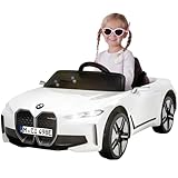 Actionbikes Motors Kinder Elektroauto BMW i4 | 2,4 Ghz Fernbedienung - Lizenziert - Kinderauto elektrisch - Elektrofahrzeuge - Spielzeugauto - Elektro Auto für Kinder ab 3 Jahre (BMW i4 Weiß)