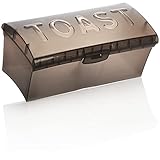 com-four® Toastbrotbox - Brotkasten für Toastbrot - Brotdose für Sandwichtoast - Toast Box aus transparentem Kunststoff (1 Stück - grau)