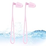 Ohrstöpsel zum Schwimmen - Silikon Schwimmen Ohrstöpsel Erwachsene - Wasserdicht Wiederverwendbar Gehörschutz Ohrhörer mit Lanyard, 1 Paar für Dusche, Pool, Tauchen, Surfen, Kajakfahren, Wassersport