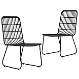 heybb Gartenstühle 2 Stk. Poly Rattan Schwarz GartenstüHle Hochlehner Patio Dining Chairs