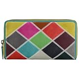 Greenburry Candy Shop Bunte Damen Leder Reißverschluss Geldbörse Portmonee Geldbeutel Portemonnaie 874-99-ZZ