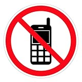 Aufkleber Verbotszeichen 'Handy/Smartphone verboten' Schild Folie selbstklebend | Ø5-30cm Made in Germany, Größe: Ø5 cm