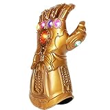 UrMsun Iron Man Infinity Gauntlet für Kinder mit 2 Ersatzbatterien, Iron Man Glove LED mit Kindersteinen (ORO)