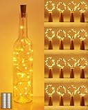 kolpop 16 Stück Flaschenlicht Batterie, Flaschenlichterkette 2M 20LED Glas Korken Licht Lichterkette für Flasche für außen/innen Deko für Party, Hochzeit, Weihnachten - Warmweiß